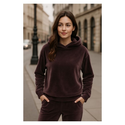 welurowa bluza damska