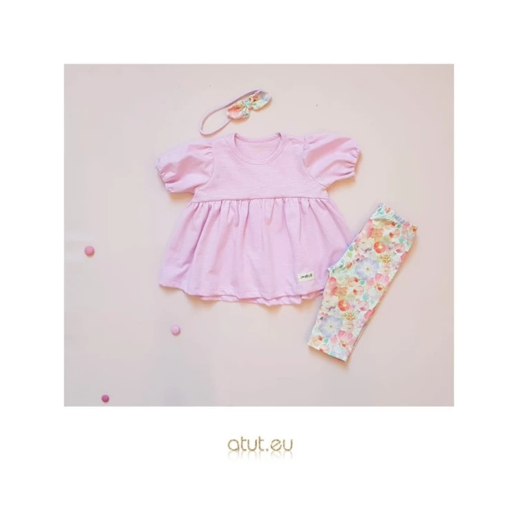 komplet dla dziewczynki tunika+legginsy 3/4