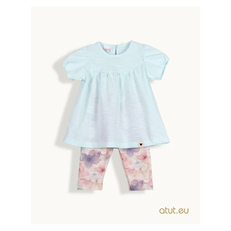 komplet dla dziewczynki tunika+legginsy 3/4