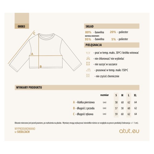 bluza damska basic rękaw 7/8