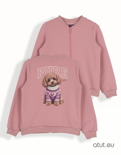 Ciepła bluza dziewczęca z pieskiem PURE JOY