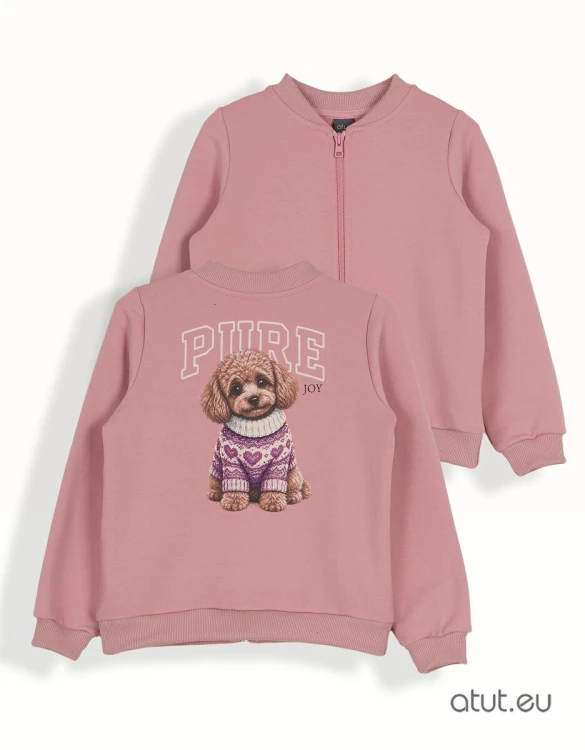 Ciepła bluza dziewczęca z pieskiem PURE JOY