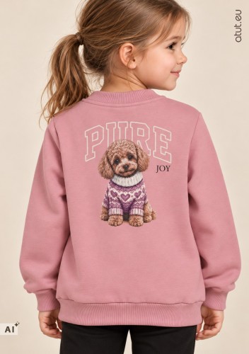 Ciepła bluza dziewczęca z pieskiem PURE JOY