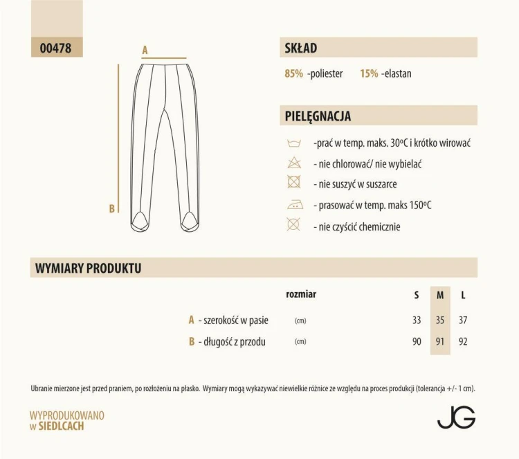 Legginsy damskie z paskiem pod stopę