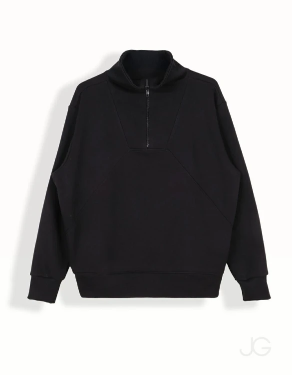 Bluza damska ze stójką i krótkim zamkiem